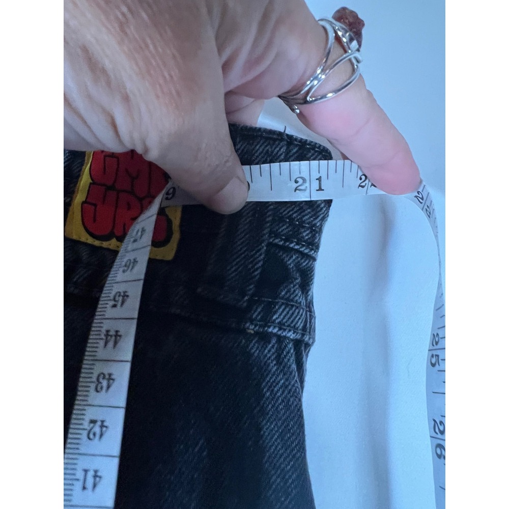 Empyre Men Black Loose Fit Denim Shorts Size 42 Raw Hem Skate Y2K Washed - Picture 7 of 9